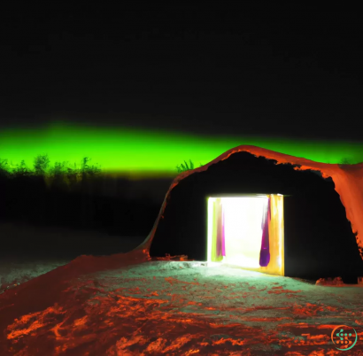 A house with green lights