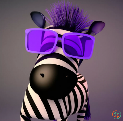 A cartoon character wearing purple glasses