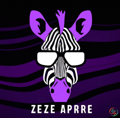 Logo - Digital Art of purple and dark blue zebra with glasses simple logo