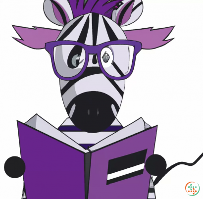Icon - Purple and dark blue zebra with glasses studying
