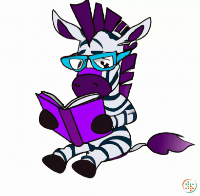 Shape - Purple and dark blue zebra with glasses studying