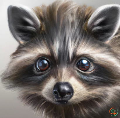 A close up of a raccoon