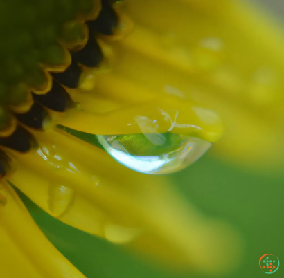 A close up of a drop of water