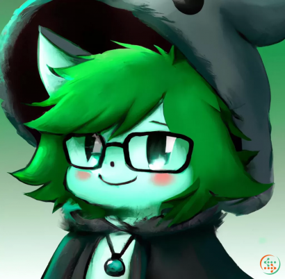 A green cartoon character