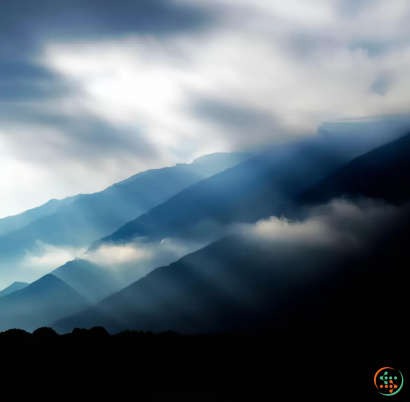 A mountain with clouds