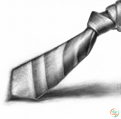 A close-up of a black and white striped tie