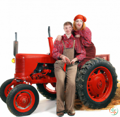 A man and a woman on a tractor