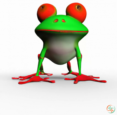 A green frog with red eyes