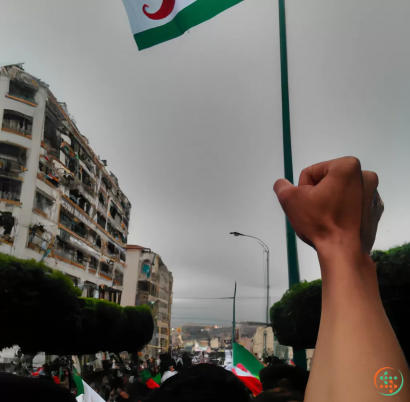 A hand holding a flag