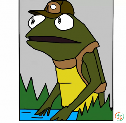 A cartoon of a frog