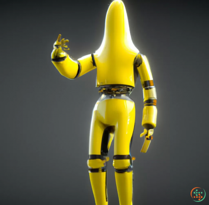 A yellow and black robot