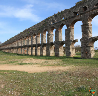 A stone structure with columns