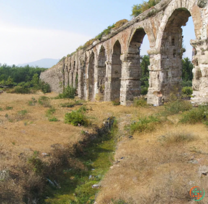 A stone bridge over a river