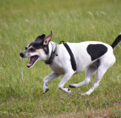 A dog running in a field