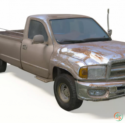 A brown truck with a white background
