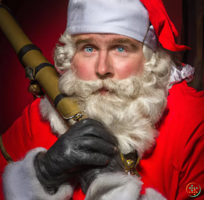 A man in a santa garment