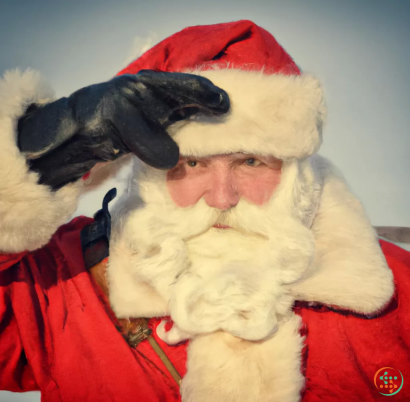 A person wearing a santa garment