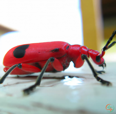 A red and black beetle