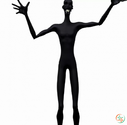 A black statue of a person