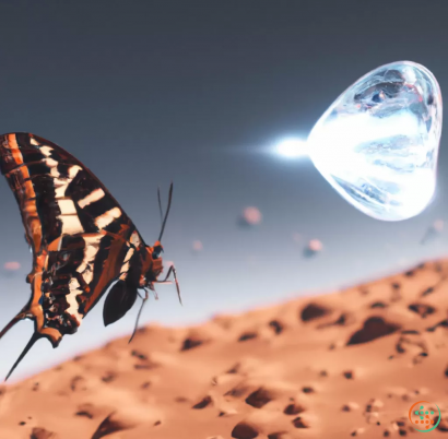 A butterfly on a planet