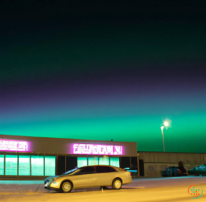 A car parked outside a building