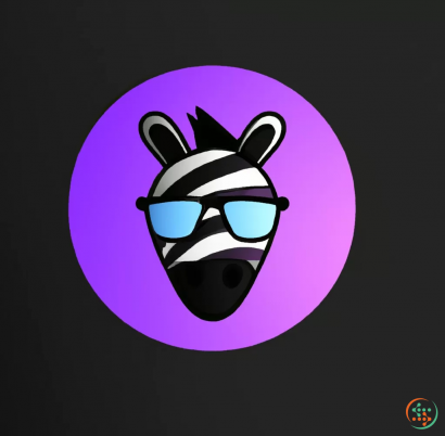 Logo - Digital Art of simple purple and dark blue zebra with glasses logo