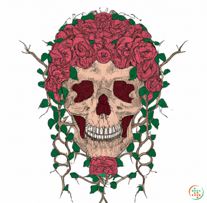 A skull with flowers on it