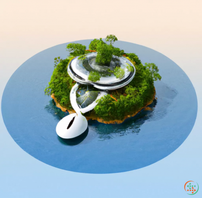 A small island with plants on it