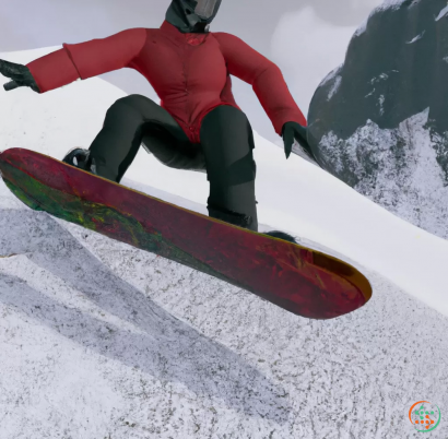 A person on a snowboard