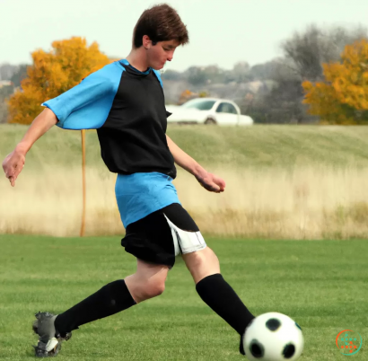 A person playing football