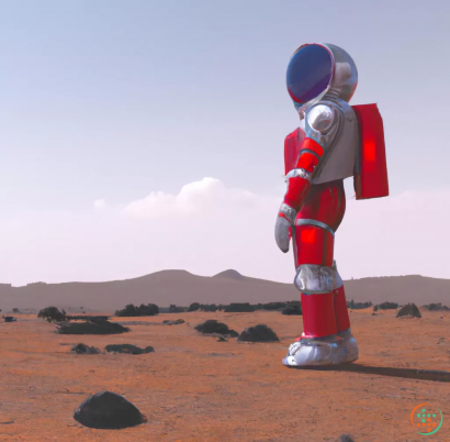 A robot in a desert