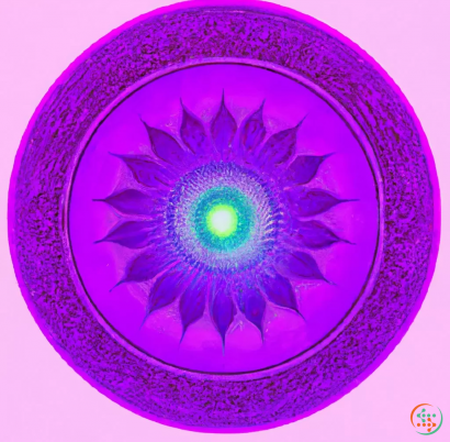 A purple circle with a green center