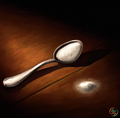 A spoon on a table