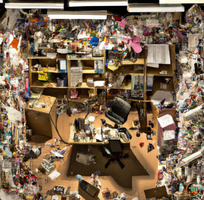 A room full of office supplies