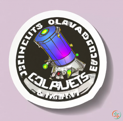 Logo - Photorealistic sticker of futuristic spaceship leaving a planet with caption "Gravity wells are for suckers"