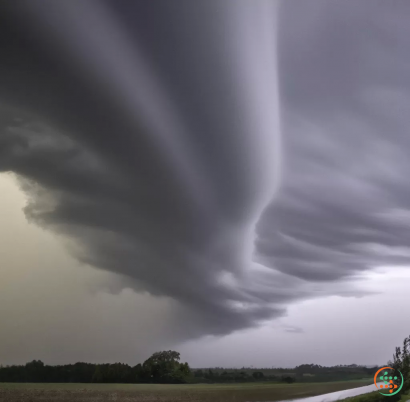 A tornado in a field