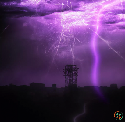 Lightning striking a tower