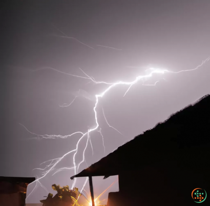 Lightning striking a house