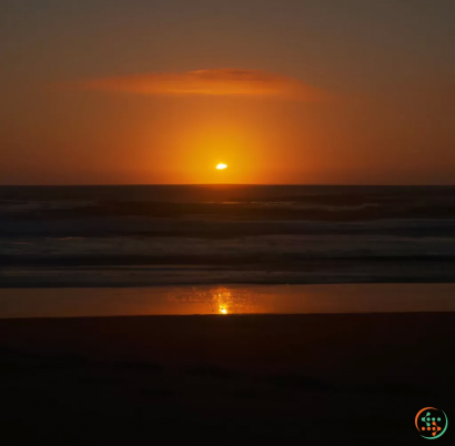 A sunset over the ocean