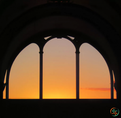 A view of the sunset through a window