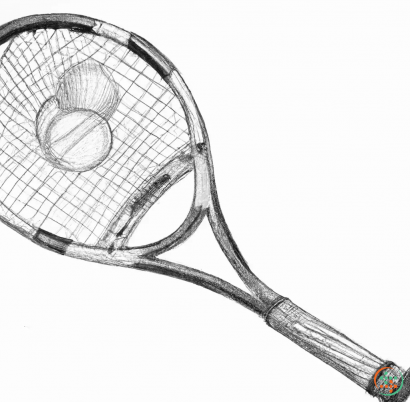 A close-up of a tennis racket