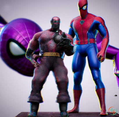 Two men in superhero clothing