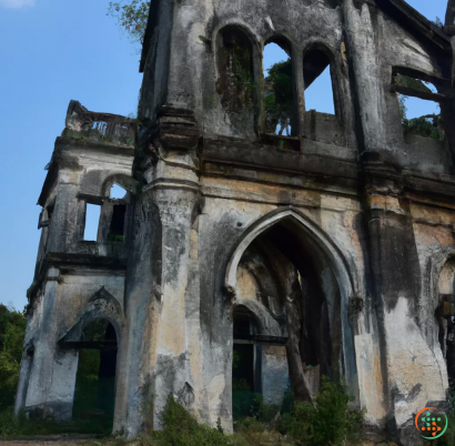 An old building with broken windows