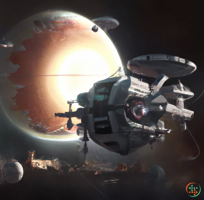 A space ship in space