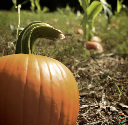 A pumpkin with a stem