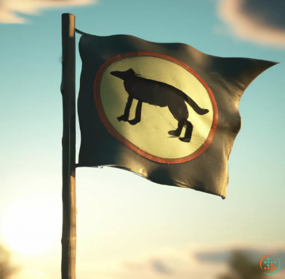 A flag with a lion on it