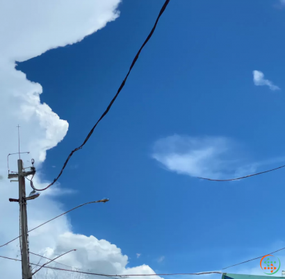 Power lines and blue sky