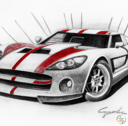 A drawing of a car