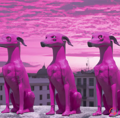 A group of pink animals