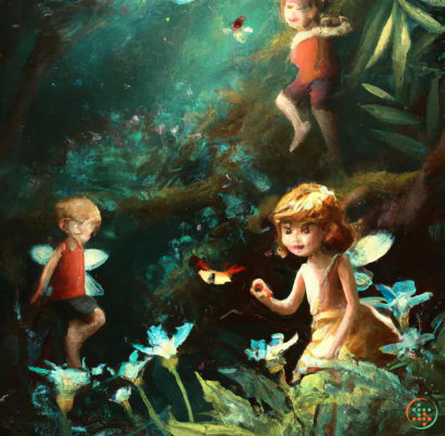 A group of children in a forest